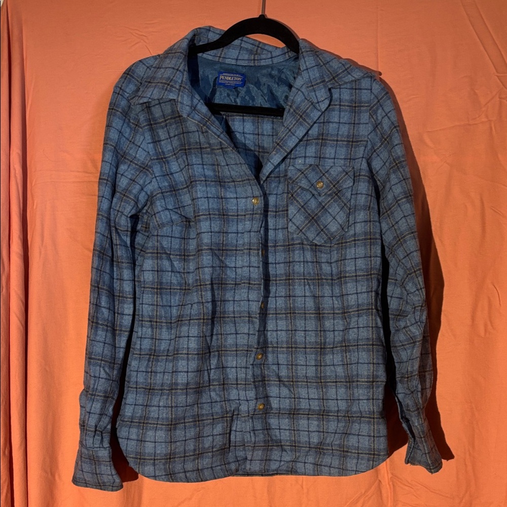 Pendleton Blue Plaid Button Down Shirt